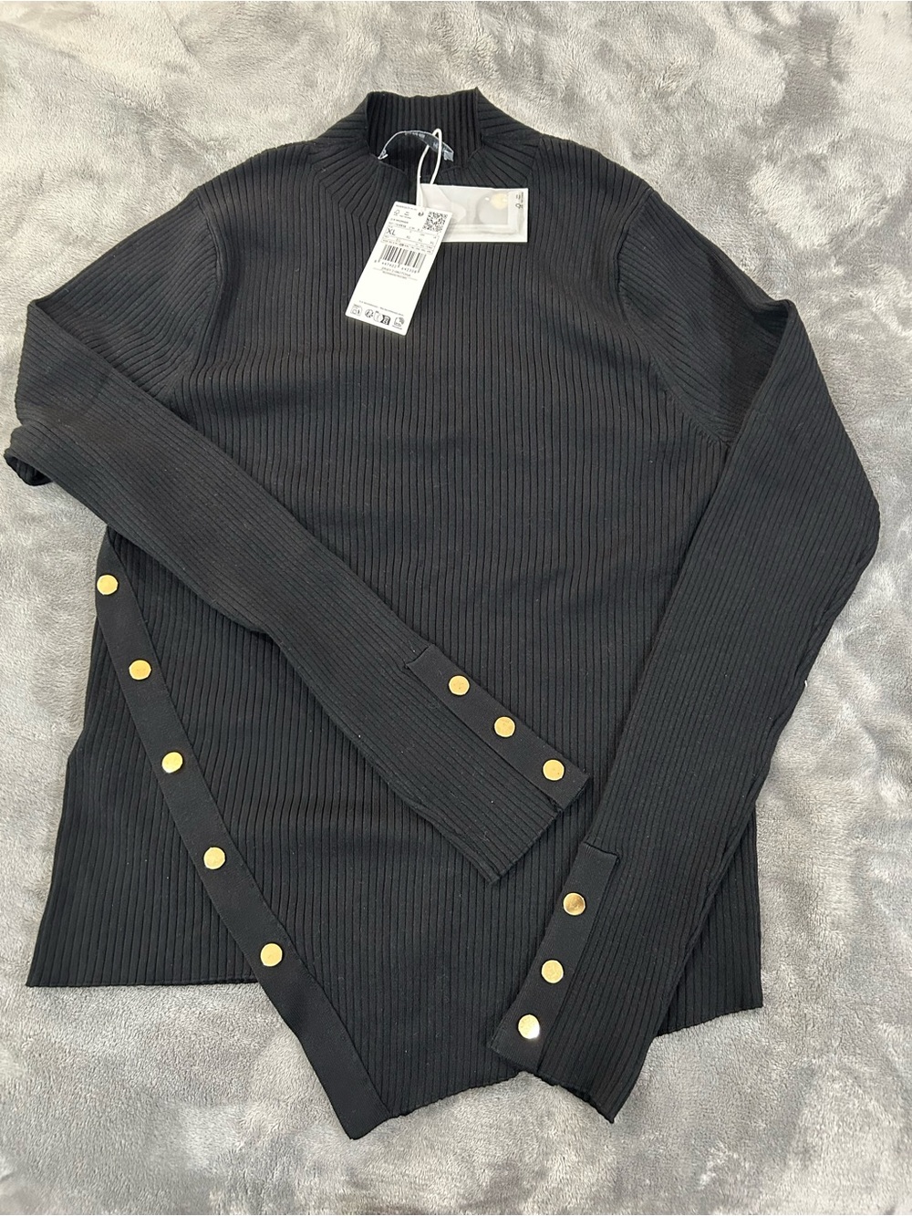 MANGO ASYMMETRICAL SWEATER WITH BUTTONS Size XL - Picture 5 of 7